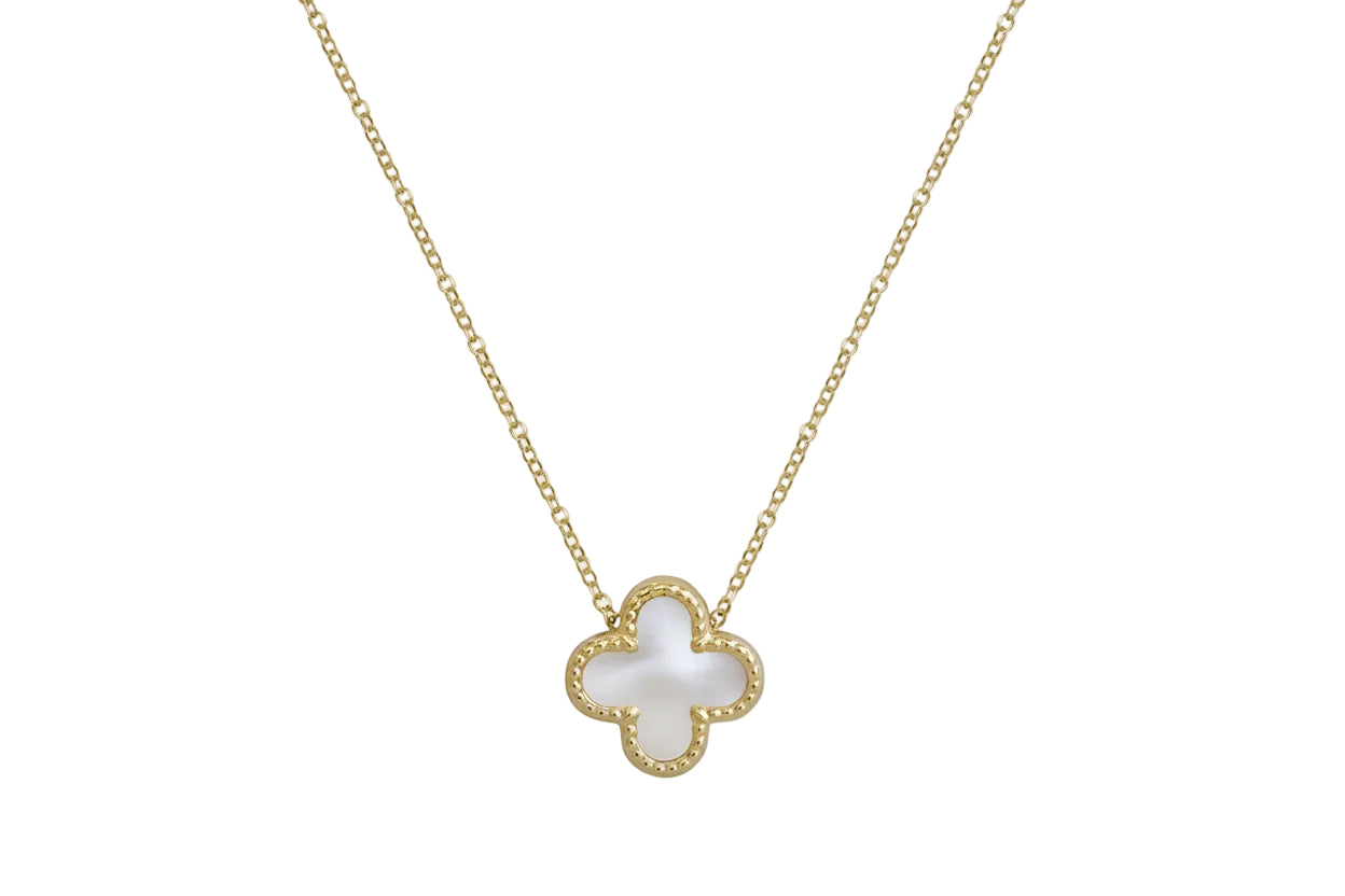 14K Gold Mother-of-Pearl Cross Necklace