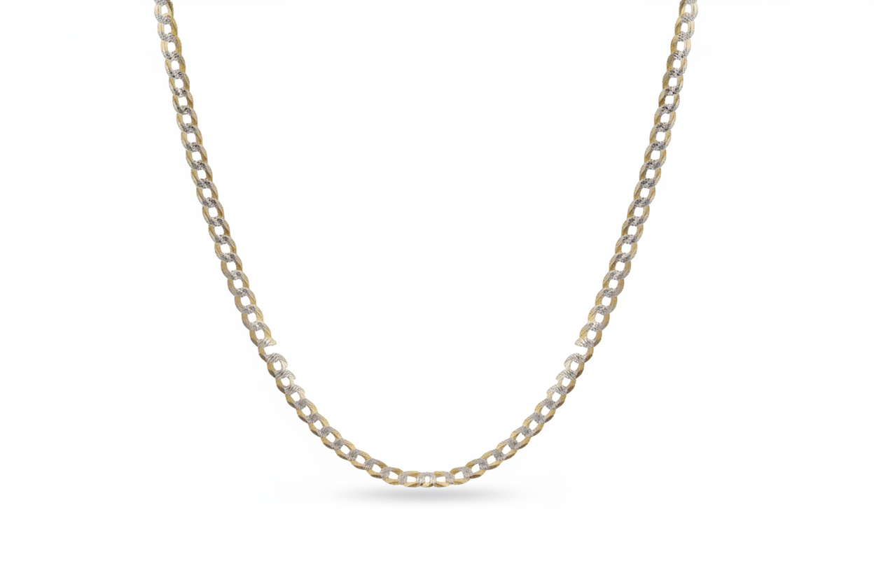 Curb Chain, Two-Tone 14K Gold