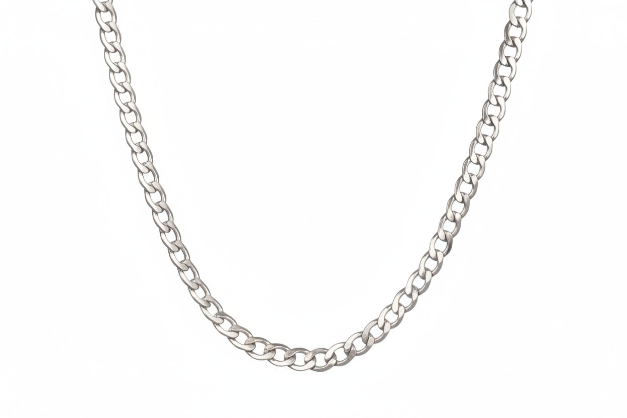 Men’s Silver Curb Chain, 925 Sterling Silver