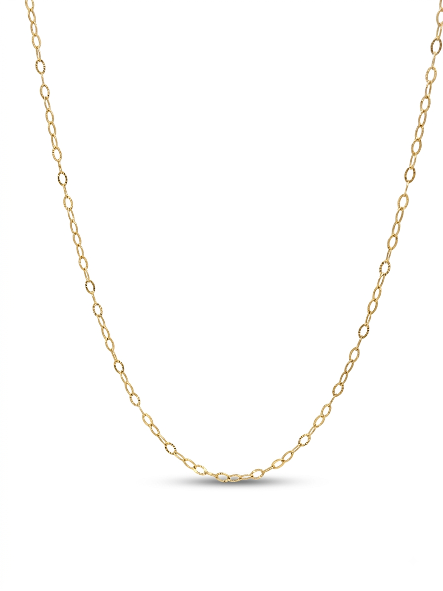 Delicate 9 Karat Gold Diamond-Cut Textured Link Chain