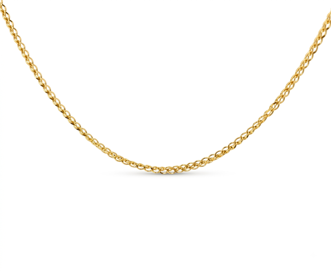 Delicate 14 Karat Gold Classic Diamond-Cut Unisex Link Chain