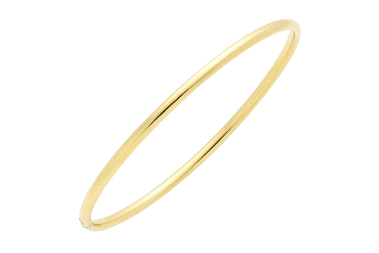 Women’s Plain Polished Gold Bangle, 14K