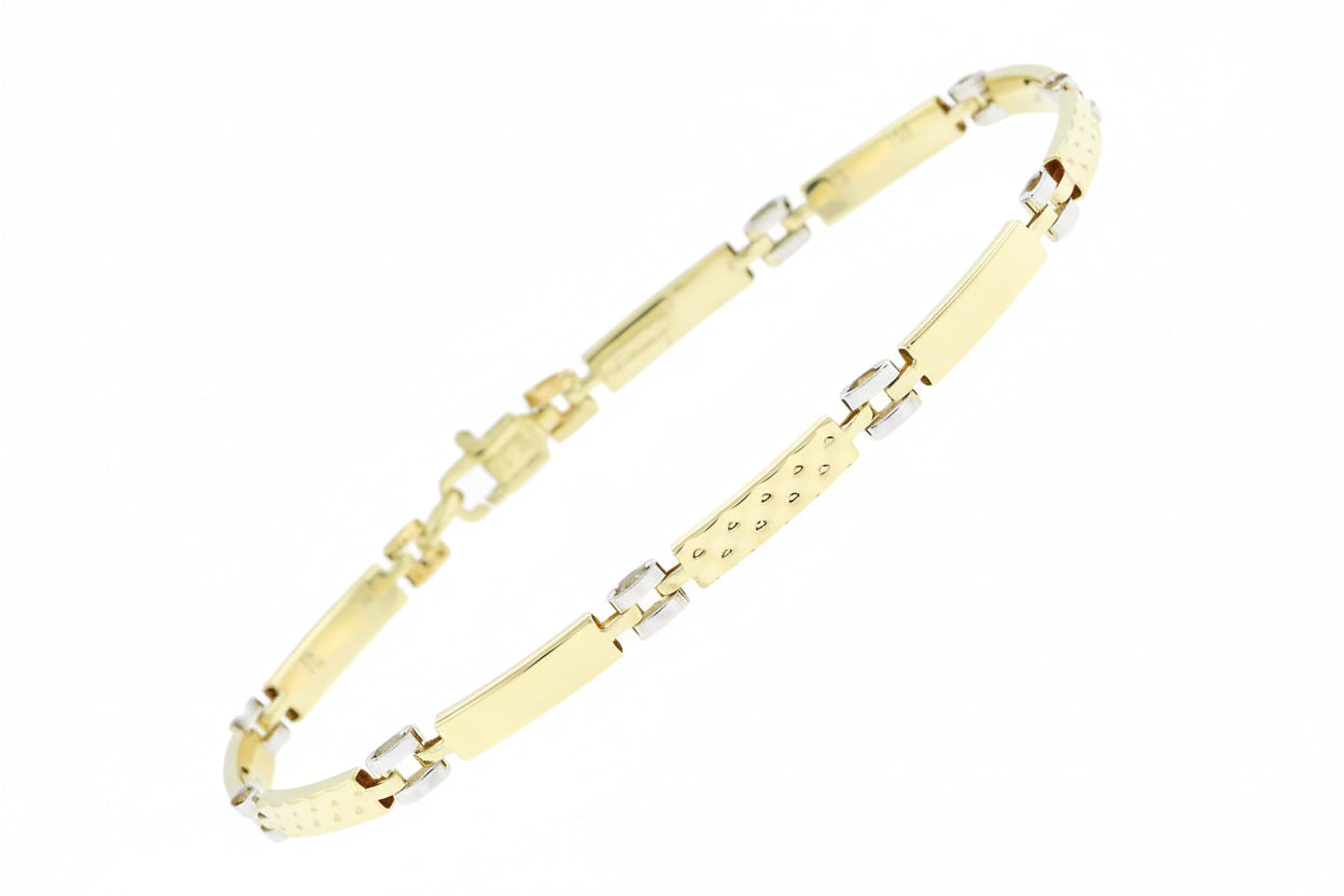 Two-Tone Men’s Hinged Gold Bangle, 14K