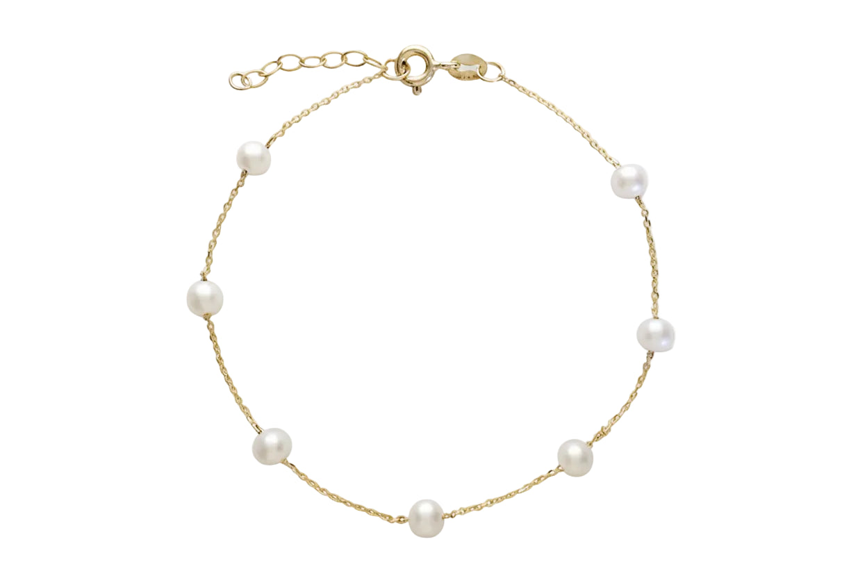 14K Gold Bracelet with Pearls