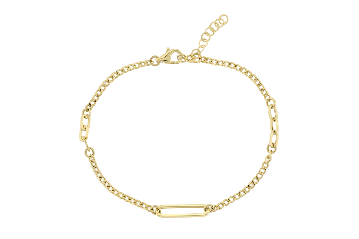 14K Gold Chain-Style Bracelet with Links