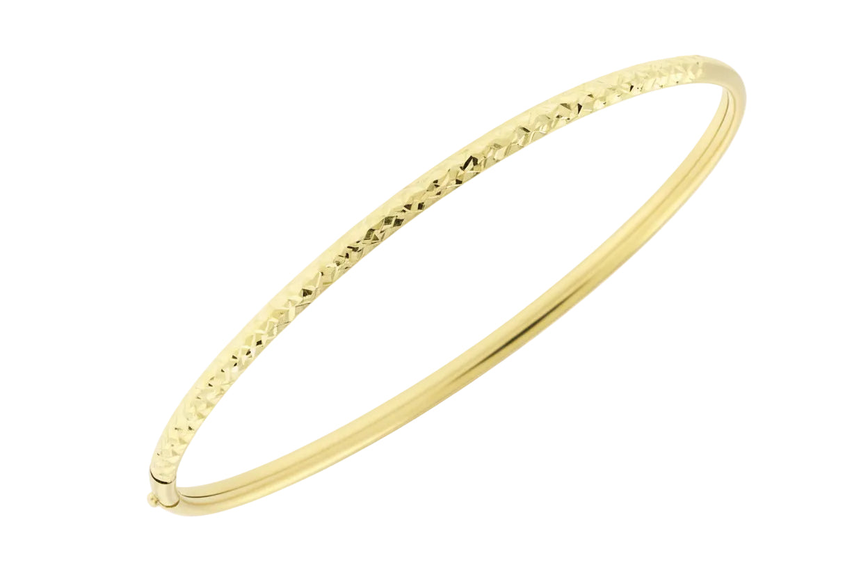 Women’s Diamond-Cut Gold Cuff Bracelet, 14K Gold