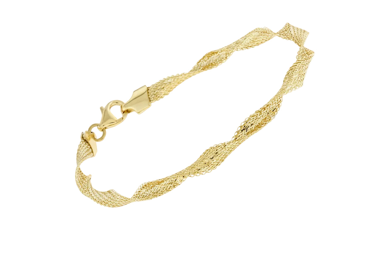14K Polished Twisted Gold Bracelet