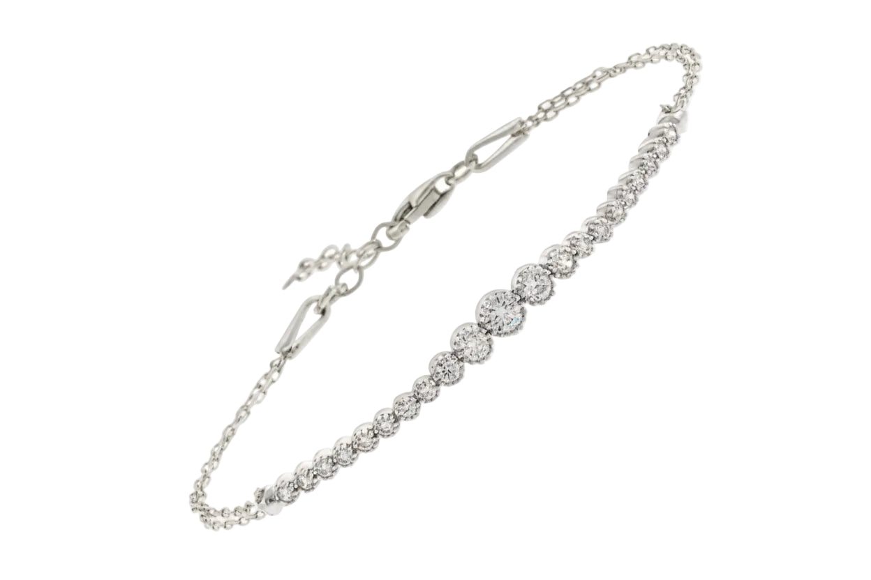 Gold Seré Bracelet with Double Chain, 14K Gold