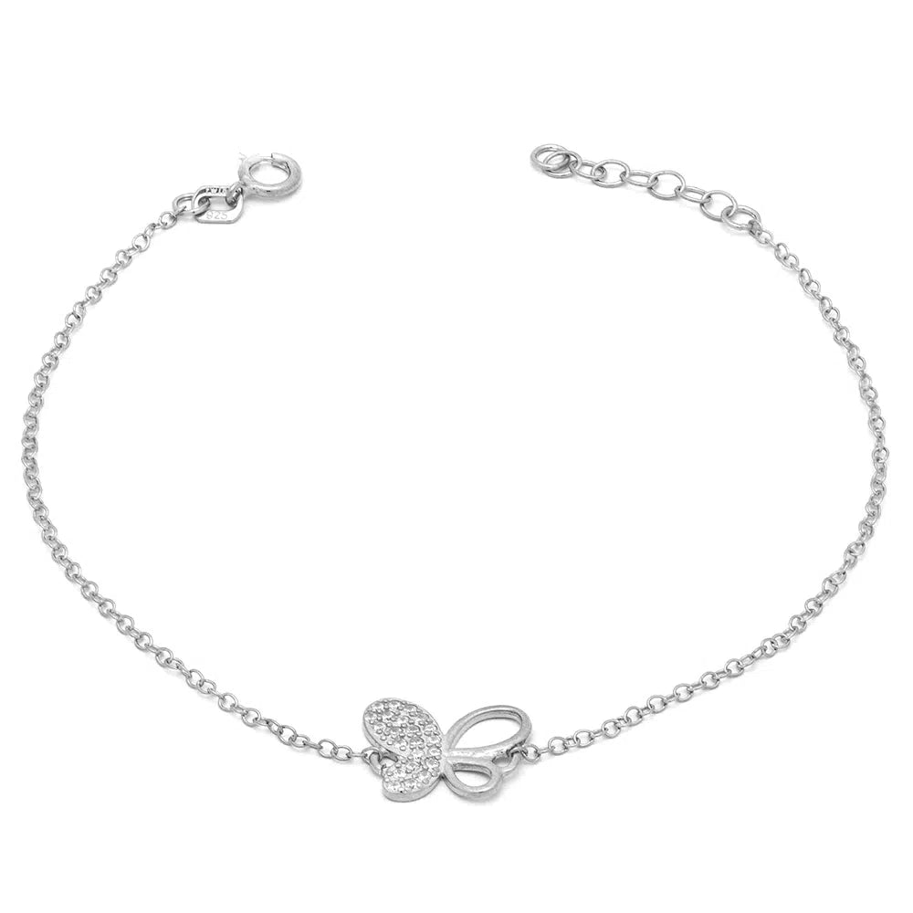 Silver Bracelet with Butterfly Motif, 925 Sterling Silver