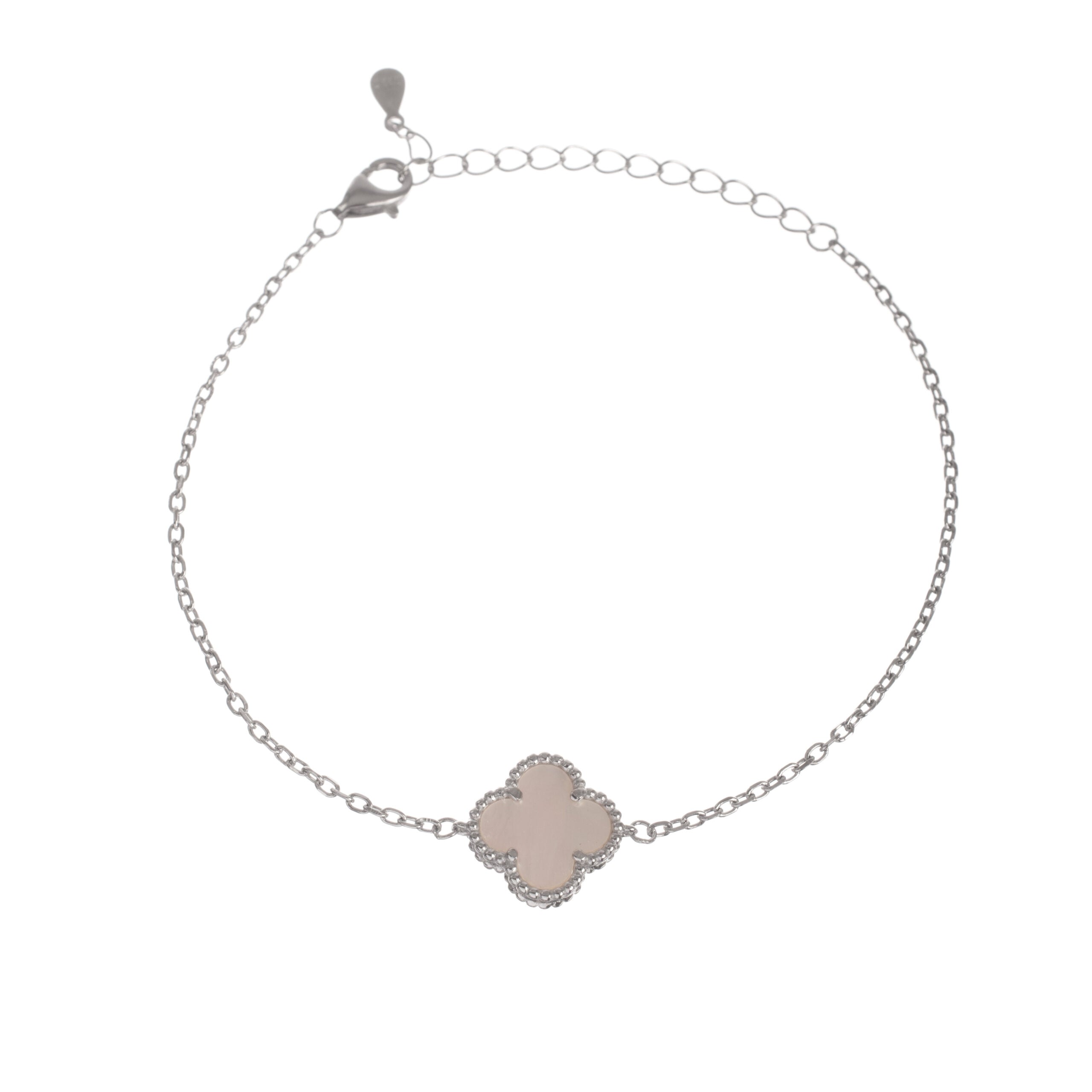 Women’s Sterling Silver Bracelet with One (1) Mother-of-Pearl Element, 925 Silver