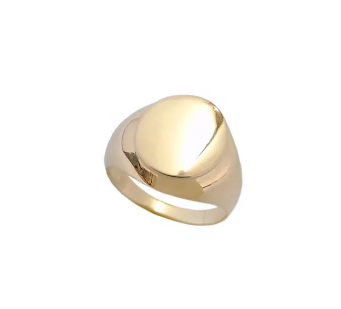 Men’s Polished Chevalier Gold Ring, 14K