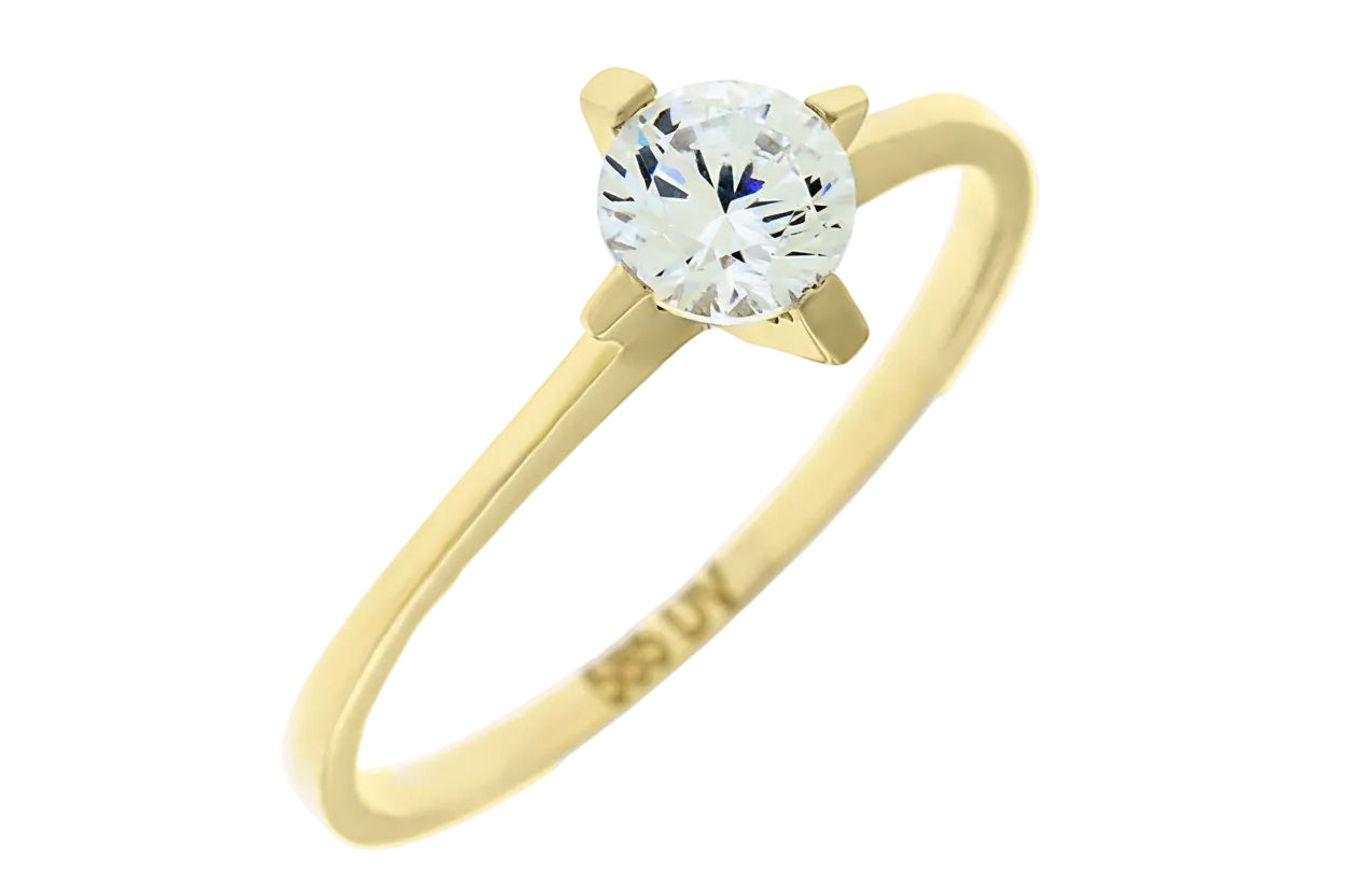 Women’s Gold Solitaire Ring, 14K Gold