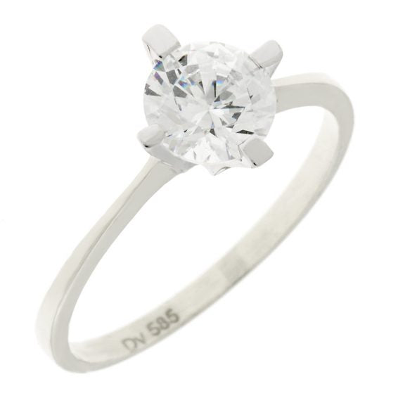Women’s 14K White Gold Solitaire Ring