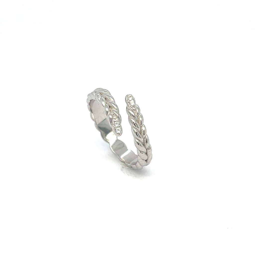 Women's 925 Sterling Silver Leaf Design Wrap Ring