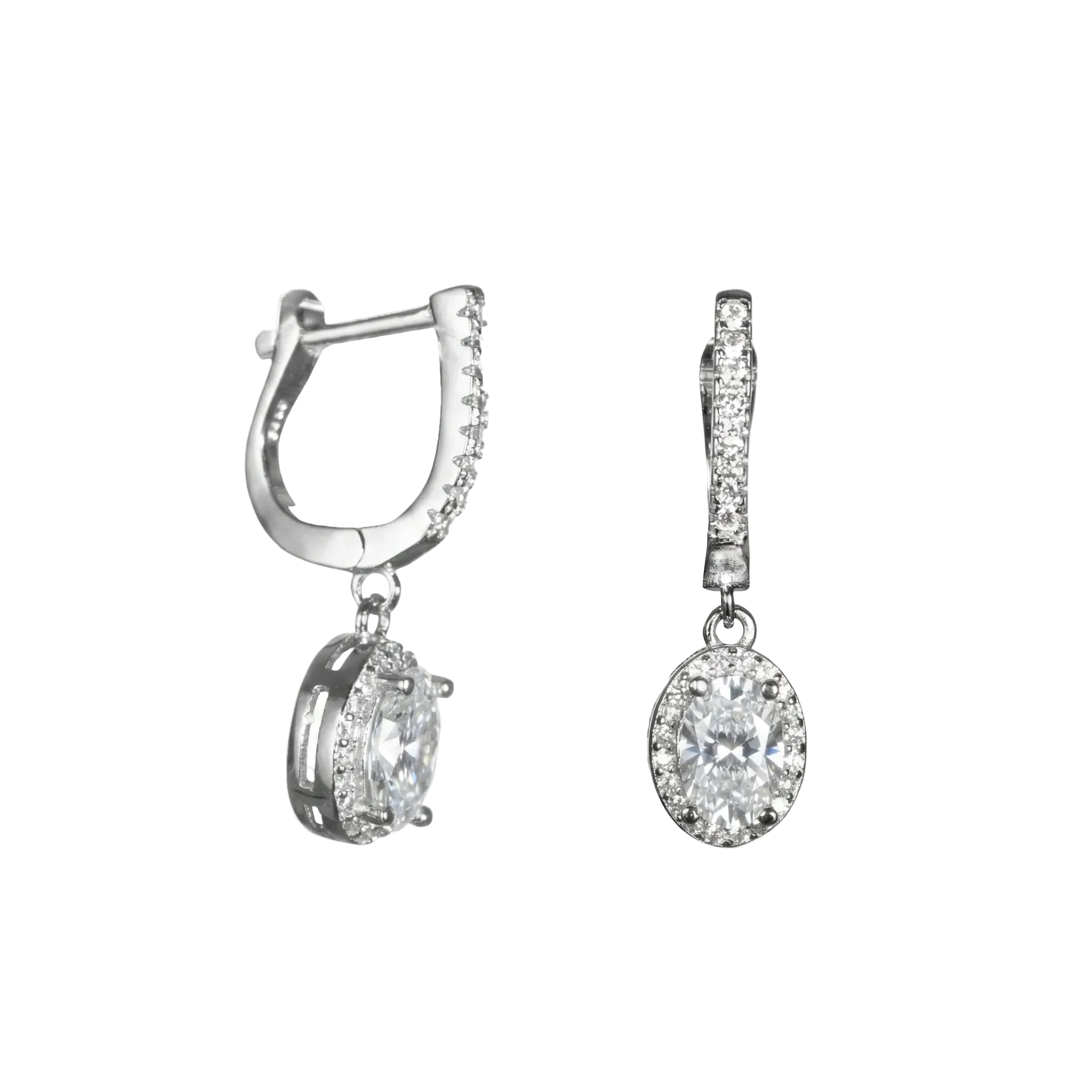 Silver Drop Earrings, 925 Sterling Silver