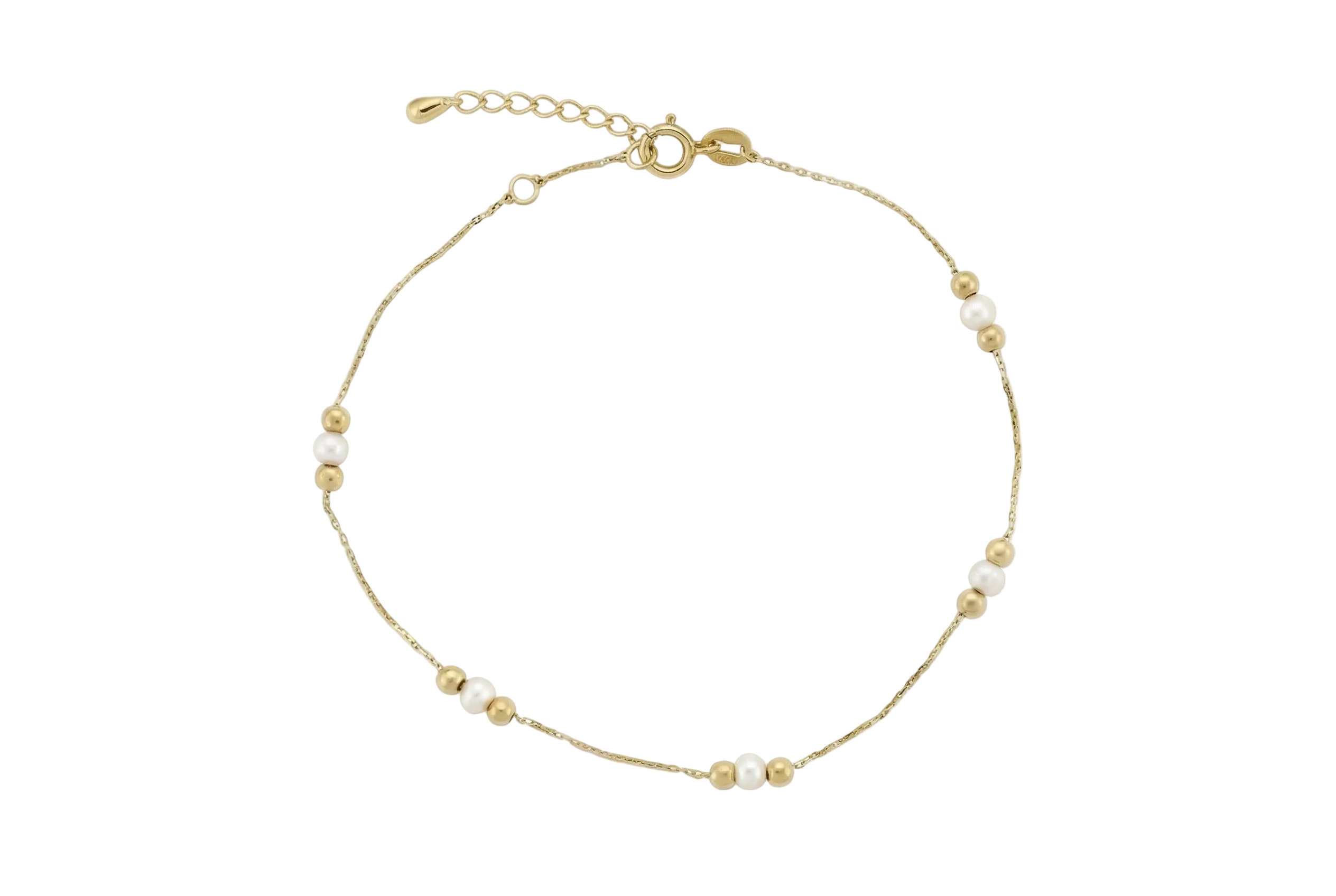 14K Gold Bracelet with Pearls