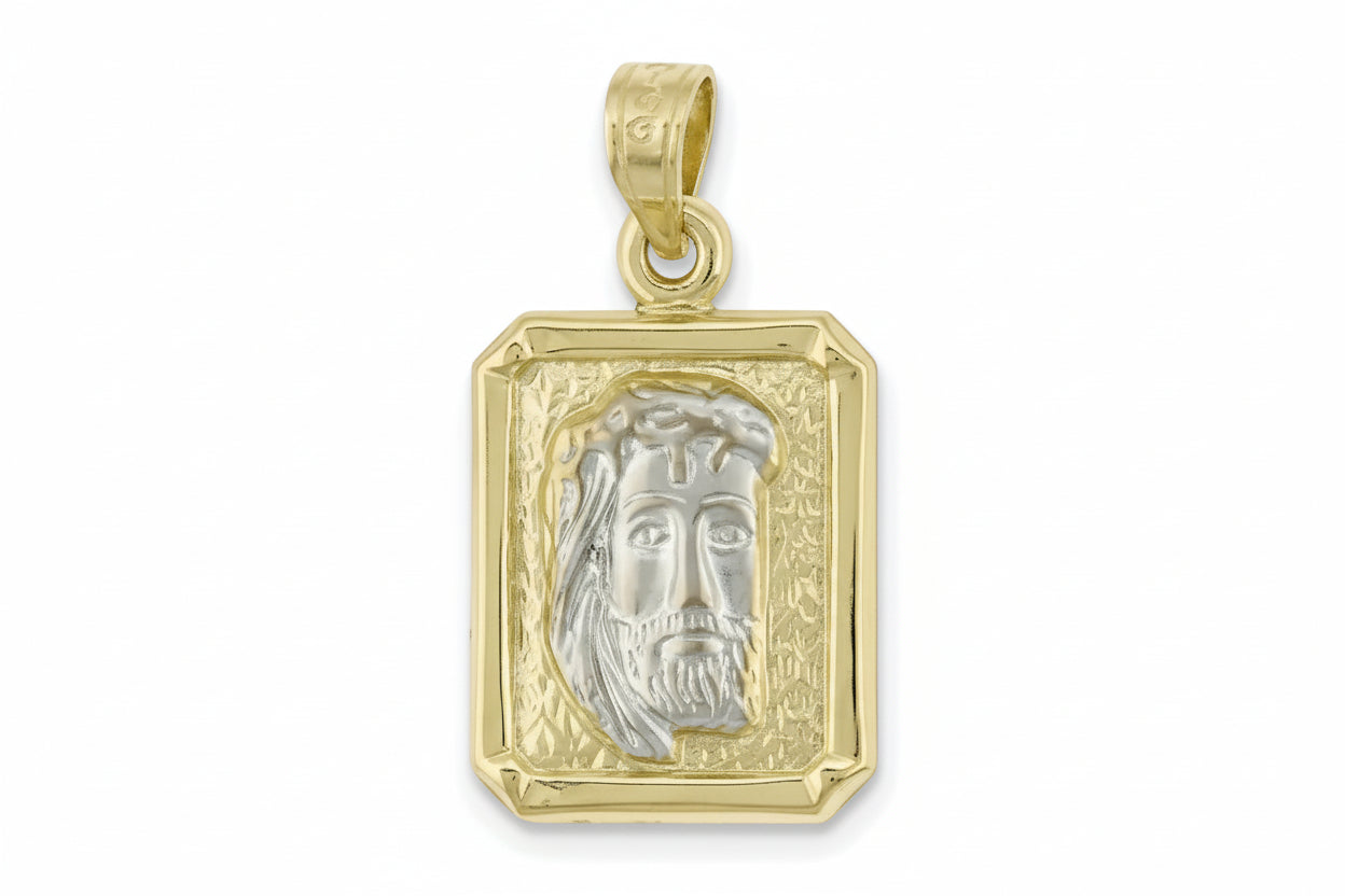 Children’s Gold Konstantinato Pendant with Christ Head, 14K Gold