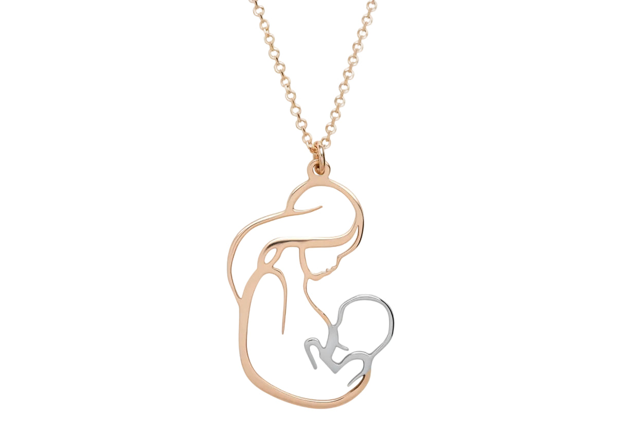 14K Gold “Mom and Baby” Necklace
