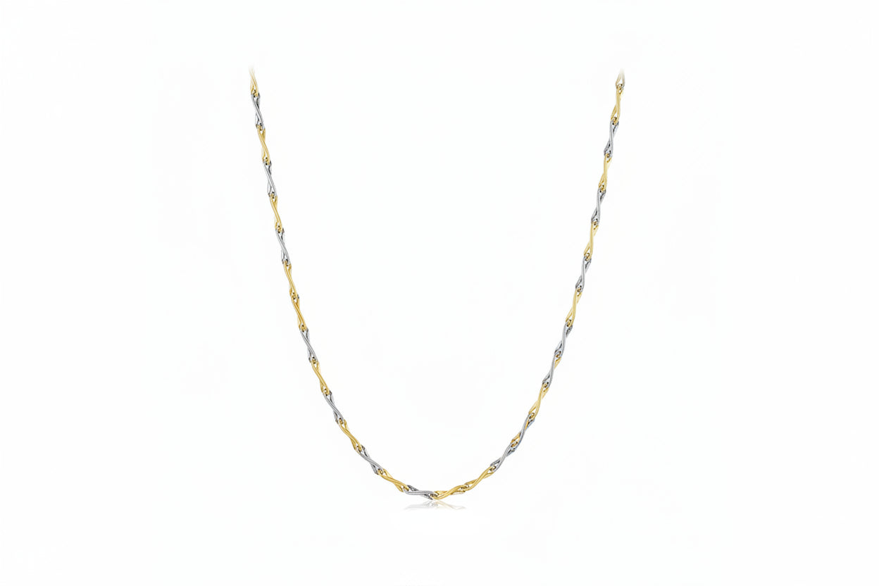 Two-Tone Chain (Yellow and White Gold), 14K Gold