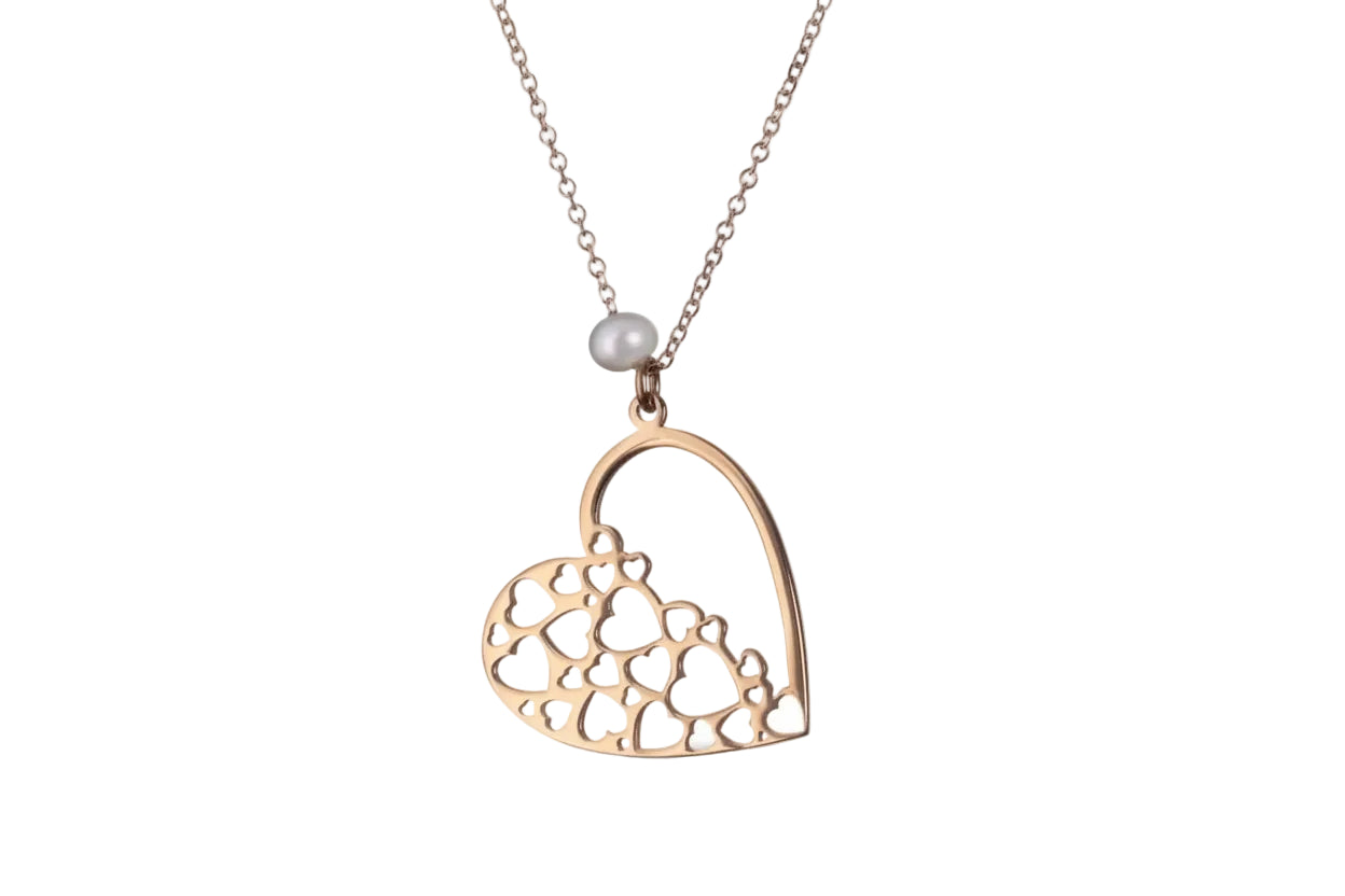 14K Gold Necklace with Pearls and Gold Beads