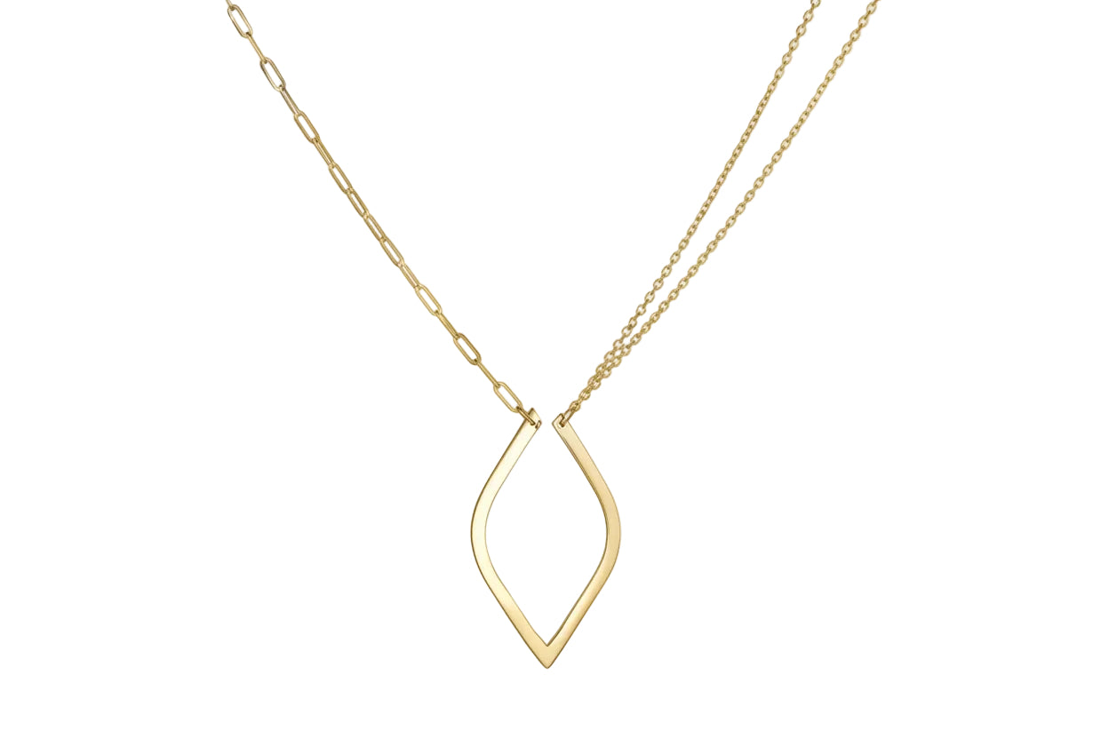 14K Gold Women’s Chain Necklace with Motif