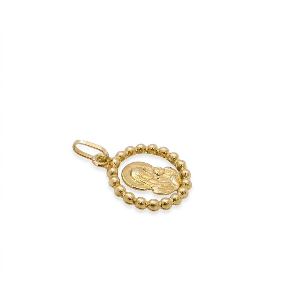 Children's 14K Gold Virgin Mary Medallion Pendant