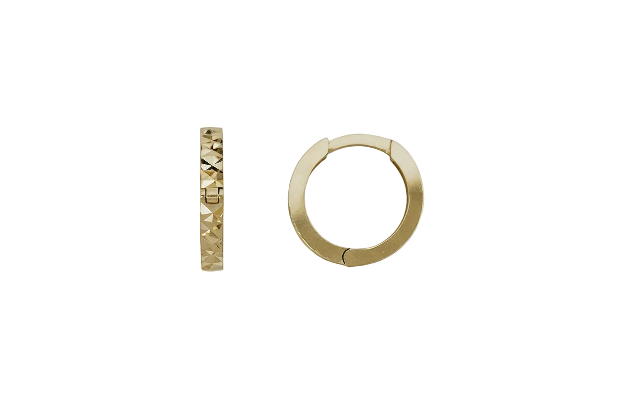 Χρυσά σκουλαρίκια κρίκοι διαμανταριστοί, K14