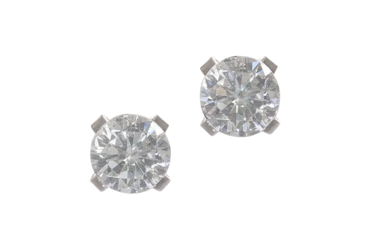 Μονόπετρα καρφωτά, Λευκόχρυσος Κ14