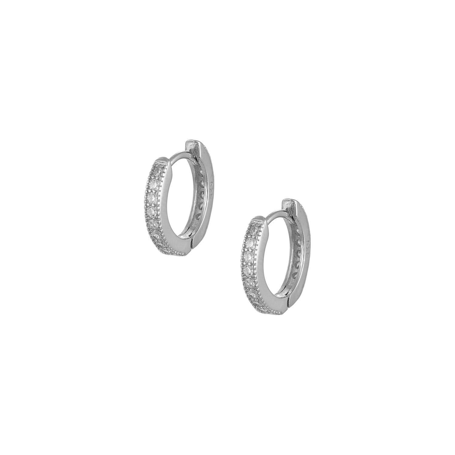 Women’s Sterling Silver Hoop Earrings, 925 Silver