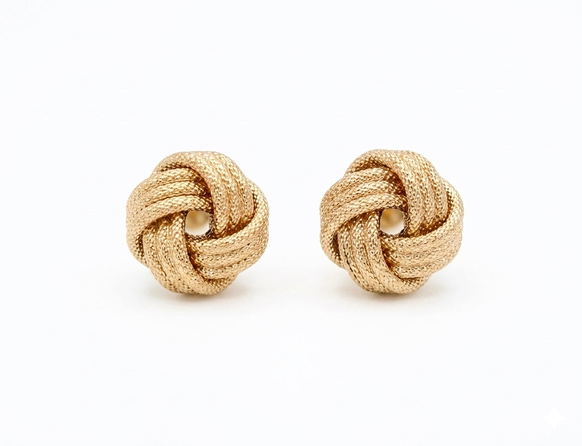 Women's 14 Karat Gold Love Knot Stud Earrings