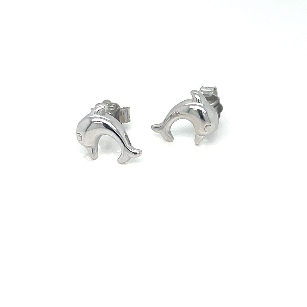 Women's 925 Sterling Silver Dolphin Stud Earrings