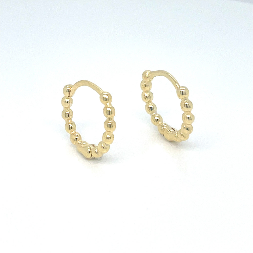 Women's 925 Sterling Silver Beaded Hoop Earrings