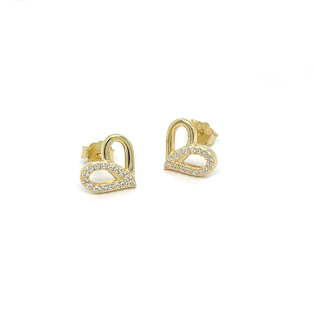Women's 925 Sterling Silver Heart Stud Earrings