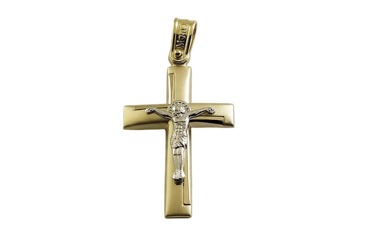 Men’s Gold Cross with Crucifix, 14K Gold