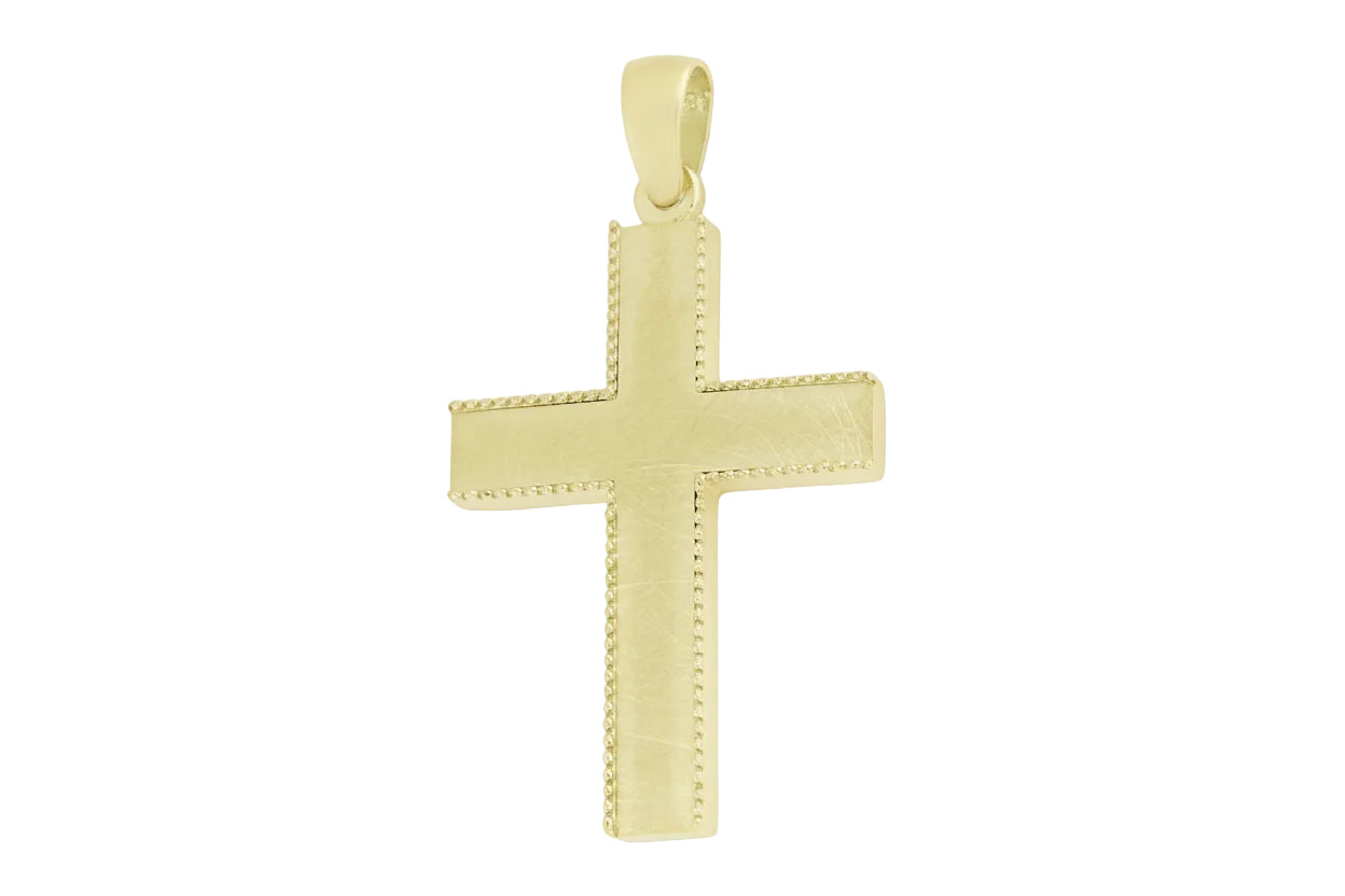 Polished Men’s Gold Cross, 14K Gold