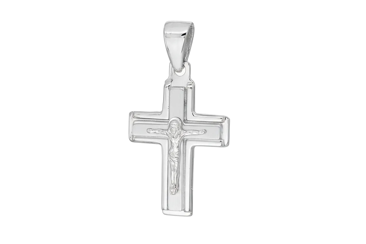 Men’s Silver Crucifix with Christ, 925 Sterling Silver