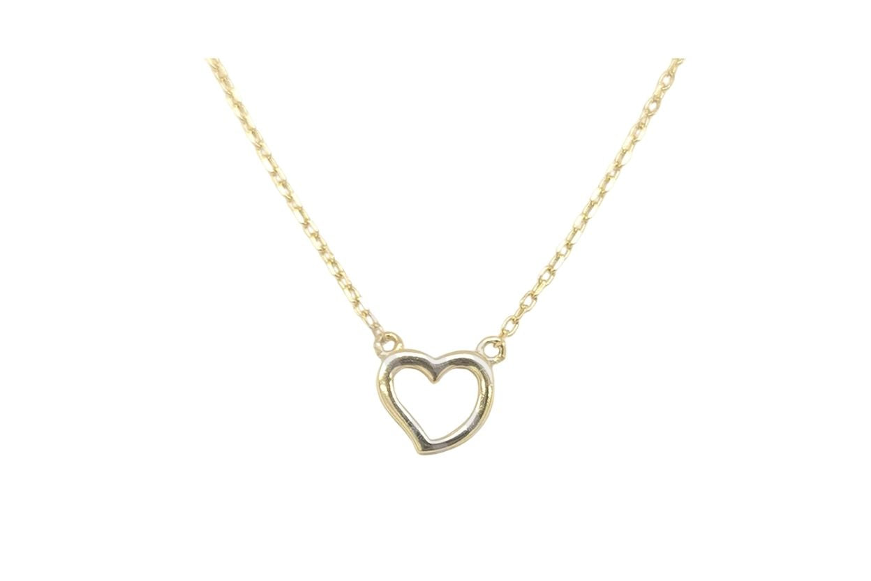 Women's Gold Plated 925 Sterling Silver Heart Pendant Necklace