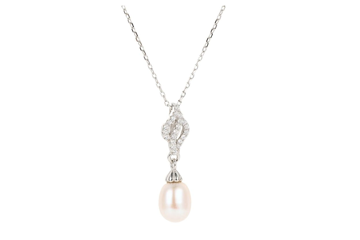 Women's 925 Sterling Silver Pearl Drop Pendant Necklace