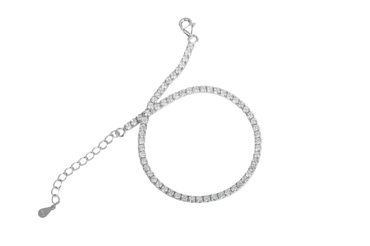 Silver Riviera Bracelet in Various Colors, 925 Sterling Silver