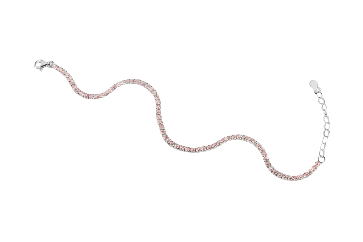 Silver Riviera Bracelet in Various Colors, 925 Sterling Silver